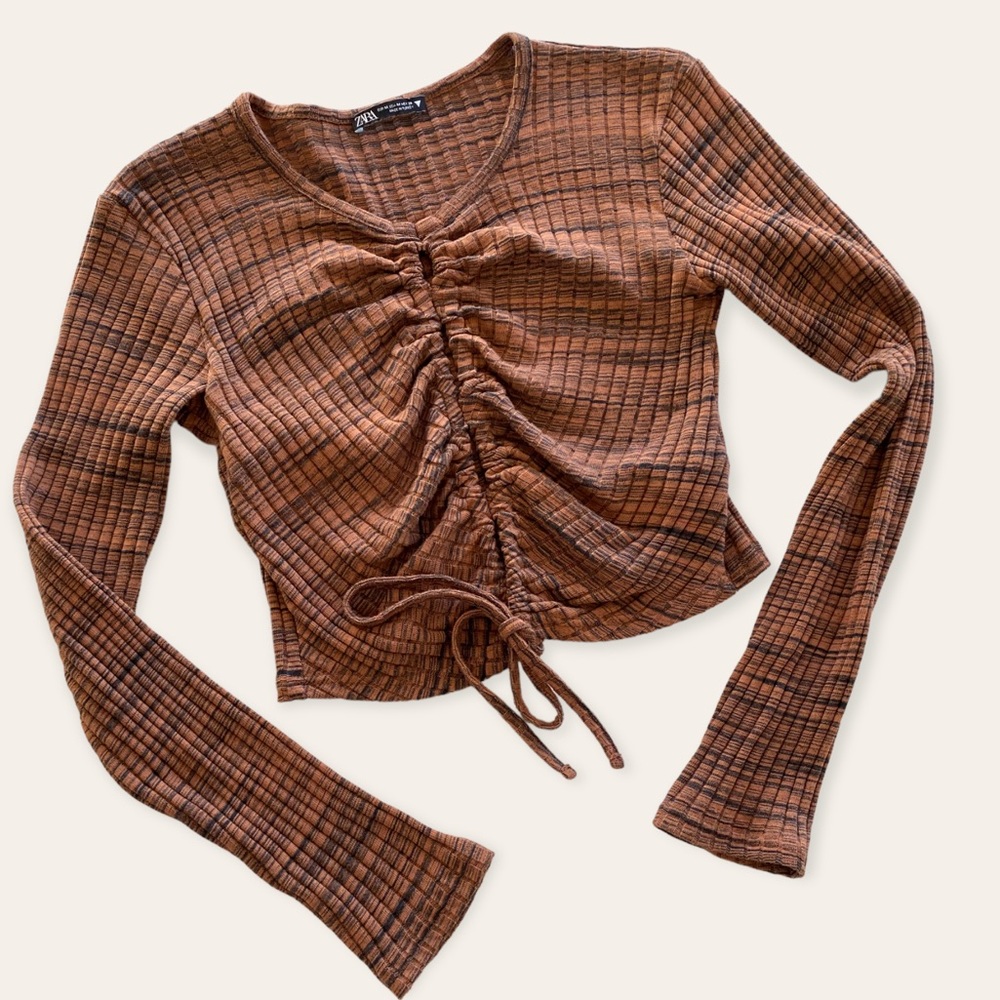 Zara ribbed long sleeve with front opening